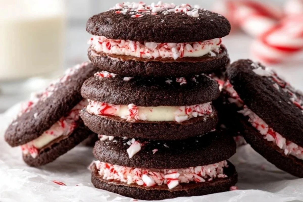 Homemade Peppermint Chocolate Cookie Sandwiches Recipe